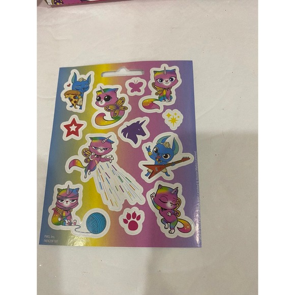 Plush Rainbow Butterfly Unicorn Kitty Gift Basket vision Mask Book Toy Play Set - Picture 7 of 9